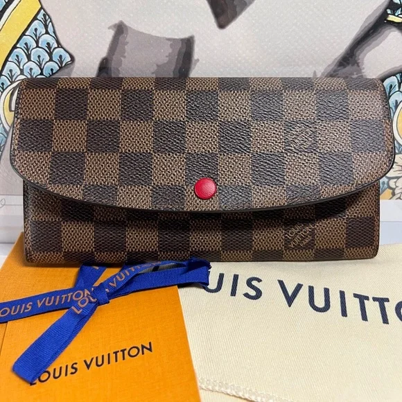 LOUIS VUITTON ♥️ Emilie Wallet In Damier Ebene Canvas - Picture 2 of 14